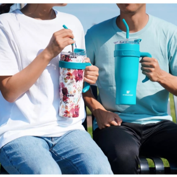 Hydraflow 40-Ounce Double Wall Stainless Steel Tumbler with Handles 2pack - Picture 3 of 4